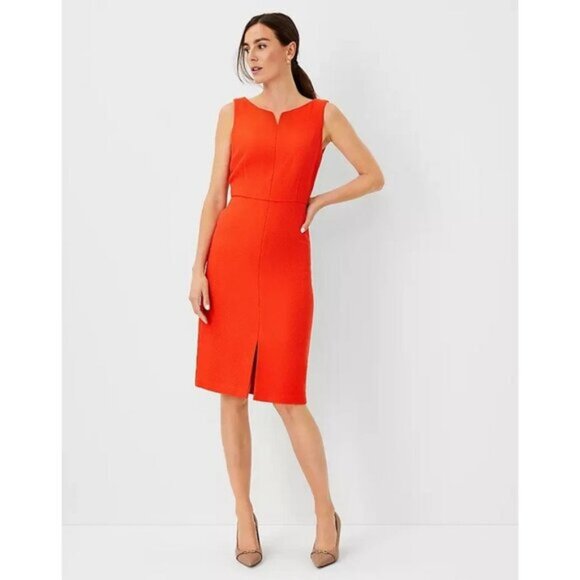 Ann Taylor Tweed Sheath Dress In Grenedine Punch 8 - Picture 1 of 3